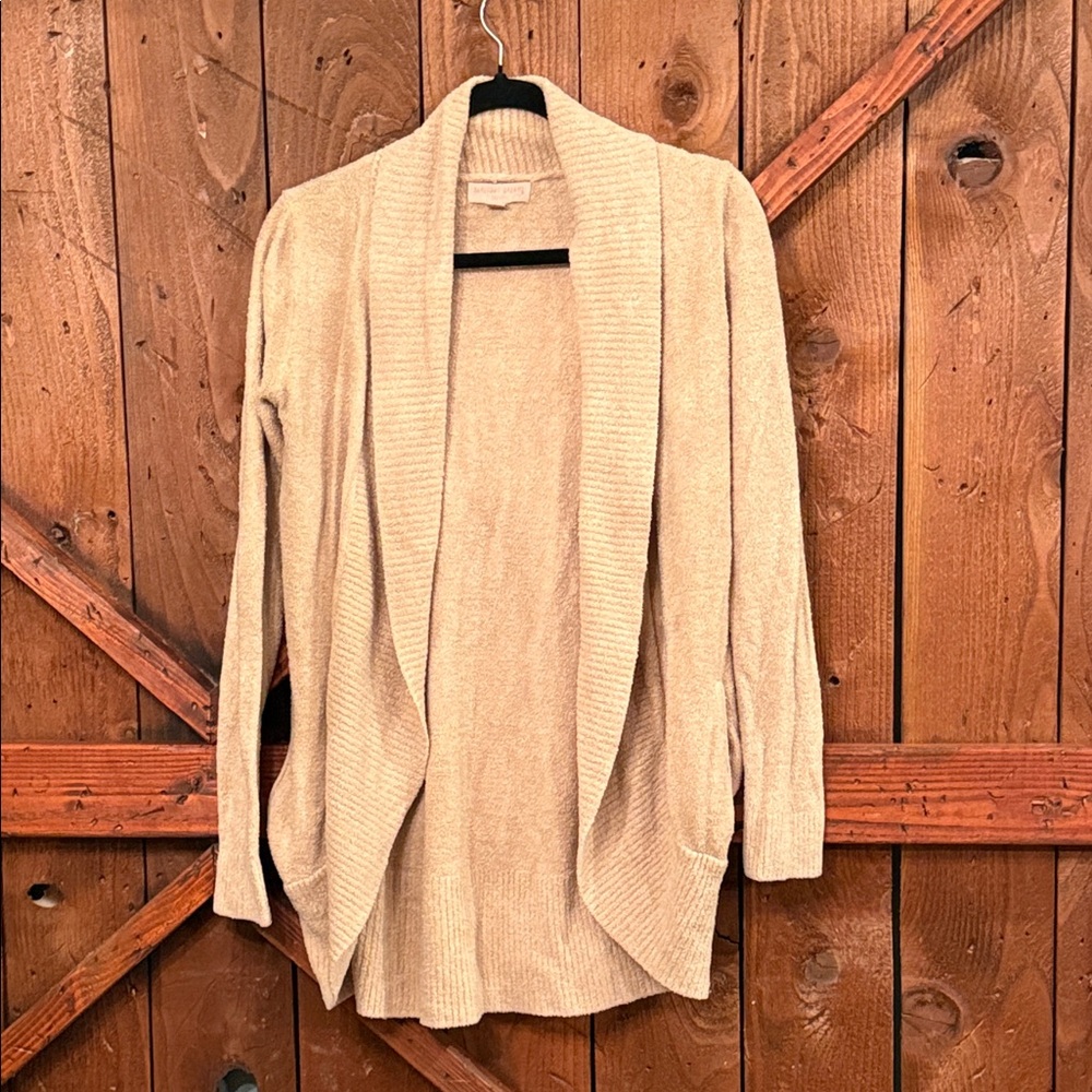 Barefoot Dreams Tan Open Front Cardigan